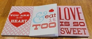 Sonoma Mini 3 Notebooks Journal Set Lined Paper Cupcake Hearts Love - Picture 1 of 6