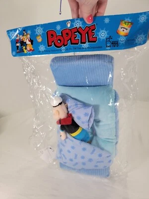 Juguete de peluche Popeye The Sailor 2005 cama azul nuevo en paquete nuevo juguete coleccionista Foto 1 de 4