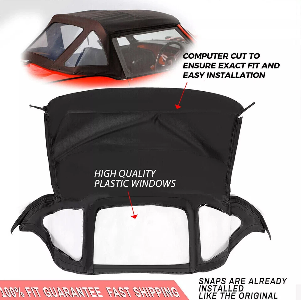 For 71-81 Triumph Spitfire Convertible Soft Top Replacement w/ Plastic Windows - Image 1 of 4