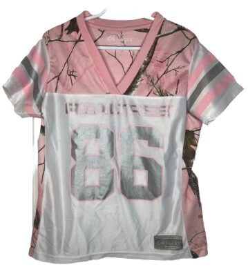 Women's Realtree Earthletics "Realtree 86" 30th Anniv. Football Jersey Pink Camo - Image 1 of 4