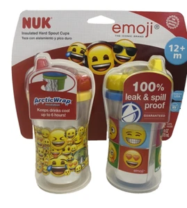 NUK 12+ Months Emoji Hard Spout 9 Ounce  2 Sippy Cups - Picture 1 of 2