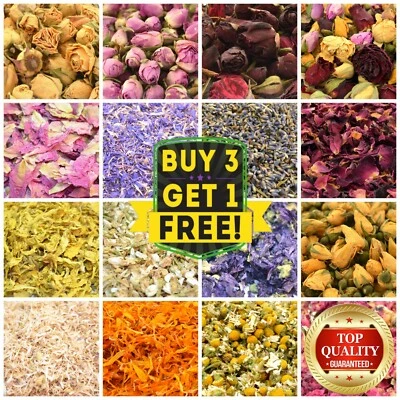 DGSTOREUK Dried Flowers & Petals 62 Types! Craft Botanicals Confetti Soap Candle Making
