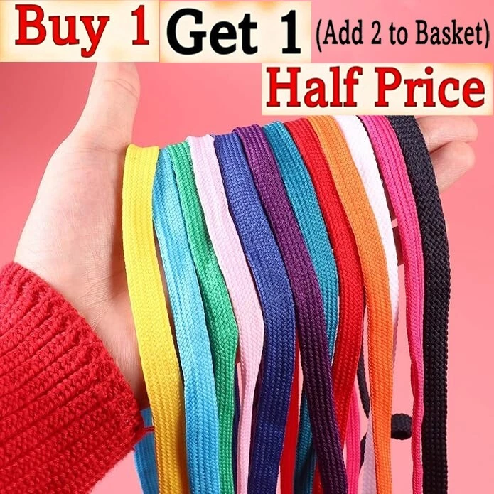 Flat Shoe Laces Boots Trainers Skate Football Coloured Shoelaces Adult Kids - Image 1 of 1