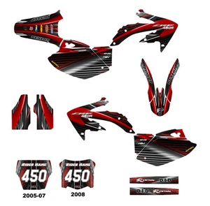 Kit de calcomanía de gráficos CRF450R 450R 2005 2007 2008 #3333 # rojo - Imagen 1 de 3