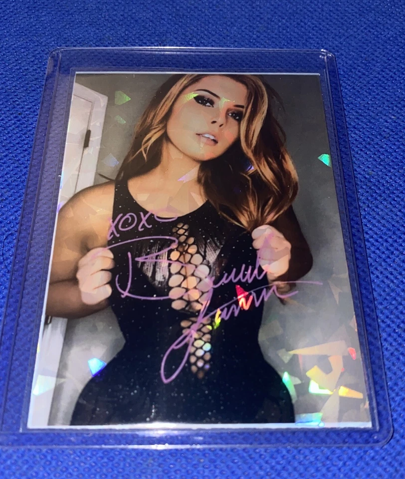 Tarjeta coleccionable de lucha libre holográfica hecha a mano Brandi Lauren personalizada WWE TNA Divas Foto 1 de 4