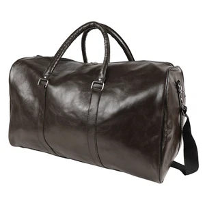 40L große modische Herren PU Leder Reisetasche Übernachtung Seesack Wochenende Handtasche - Bild 1 von 8
