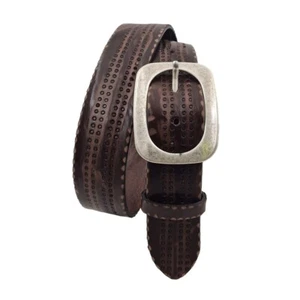 Cintura 4 cm in cuoio lavorato a mano con fibbia Argento America - Imagen 1 de 23