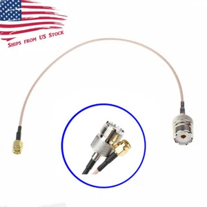 SMA Male Plug to UHF Female SO239 Jack RG316 Coaxial Jumper Cable 30cm 12 inches - Picture 1 of 4
