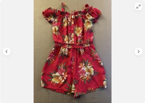 BCBG GIRLS FLORAL TROPICAL ROMPER (WATERMELON L 14/16)NWT - Picture 1 of 4