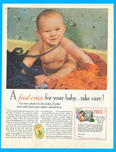 1936 CREAM of WHEAT Cereal for baby PRINT AD Doctor recommends breakfast - Picture 1 of 3