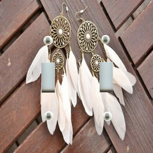 Light Switch Plate Cover DREAM CATCHER EARRINGS WHITE FEATHER BEAUTY - Picture 1 of 26