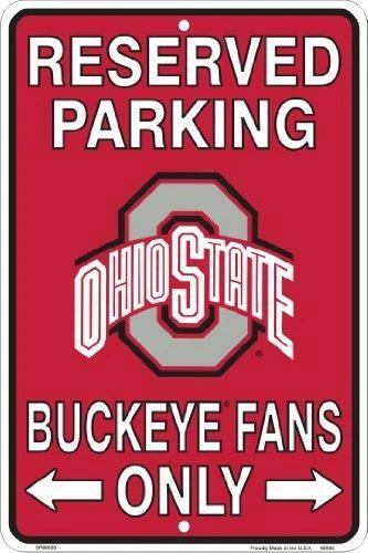 Letrero de estacionamiento reservado para fanáticos de los Ohio State Buckeyes de metal 8 X 12 en relieve Foto 1 de 1
