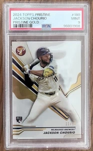 2024 TOPPS PRISTINE #180 JACKSON CHOURIO GOLD REFRACTOR JERSEY #11/50 PSA 9 - Picture 1 of 2