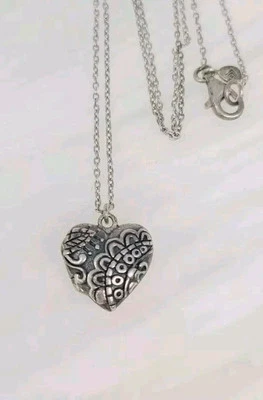 Silpada Sterling Silver Florence Locket Pendant Necklace Heart - Image 1 of 4
