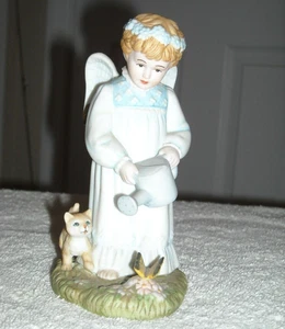 Vintage Home Interiors & Gifts "Gartenengel" mit Katze #14065-99 Figur - Bild 1 von 9