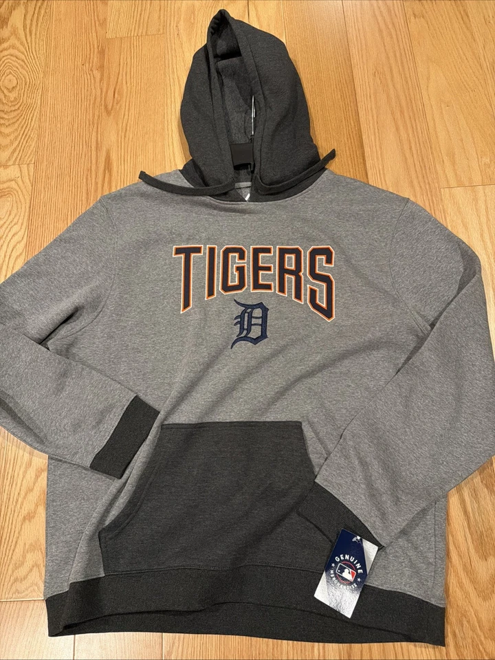 Majestic MLB Detroit Tigers Fleece Hoodie Sz XXL Men’s NWT Baseball Grey - Image 1 of 4