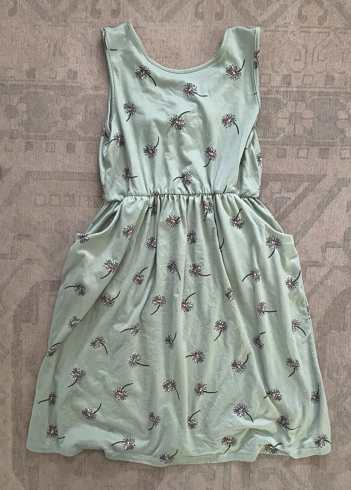 Heart & Arrow Teal Blue Floral Print Sleeveless Dress Girls Size 10 - Image 1 of 4