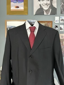 Blazer Balmain Paris Hombre Negro Lana Traje de Viajero Chaqueta 44M - Imagen 1 de 11