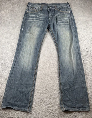 Xtreme Couture Jeans Mens 34x32 Blue Y2K Thick Stitch Grunge Denim - Image 1 of 4