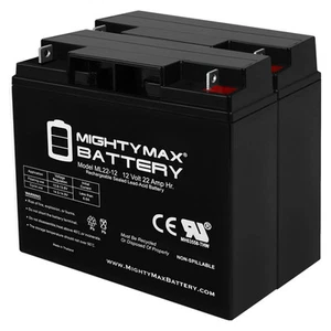 Mighty Max 12V 22AH SLA Replacement Battery for Leoch LPX12-20 - 2 Pack - Picture 1 of 6