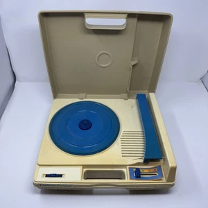 Altavoz incorporado Fisher Price Toys 1978 vintage reproductor de vinilo azul tostado RPM LEER - Imagen 1 de 9