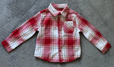 Levi's ребенка ясельного возраста мальчиков 2T красный клетку длинным рукавом фланелевая рубашка на пуговицах - Изображение 1 из 4