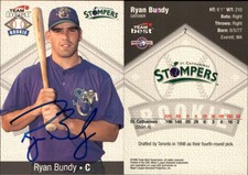 Ryan Bundy Signed 1999 Team Best #7 Card St. Catharines Stompers Auto AU