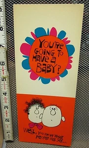 JESTERS Felicitaciones Nueva Tarjeta Bebé De Colección Años 70 Hippy Bohemio Humor Psicodélico - Imagen 1 de 3
