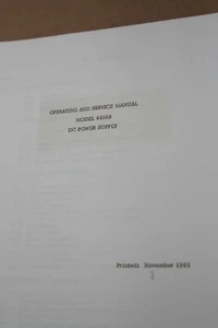 HP Hewlett Packard 6456B DC POwer Supply Operating and Service Manual 1965 - Picture 1 of 2