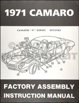 1971 Camaro Fabbrica Montaggio Manuale 71 Rilegato Chevy Chevrolet Libro - Immagine 1 di 2