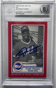 Frank Thomas 1990 Pan Am Team USA Red Bdk #23 Signed Card Beckett Auto