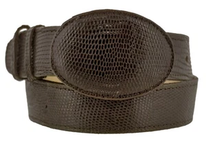 Cowboy Gürtel braun Leder echt exotisch Eidechsenhaut Rodeo Kleid Schnalle Cinto - Bild 1 von 4