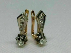 1.35 Ct Natural Moissanite Diamond Anniversary Solitaire Earrings 10K Solid Gold - Picture 1 of 4