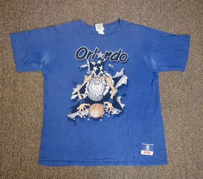 Camiseta Nuez moscada NBA Orlando Magic Wizard Vintage Doble Lado Azul Blanco Para hombres XL Foto 1 de 4