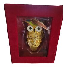 Owl Ornament Articulated Enamel Bird Dillards Trimmings With Velvet Gift Box