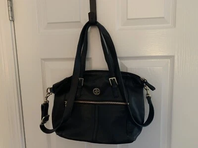 Giani Bernini Black Leather Crossbody Purse Gold Hardware - Image 1 of 4