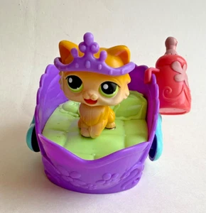 Littlest Pet Shop Yellow cat in Basket with bottle. - Picture 1 of 9