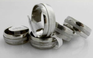 Wholesale 50 pcs 8mm middle Scrub Stainless steel Mens Ring Low price processing - Picture 1 of 3