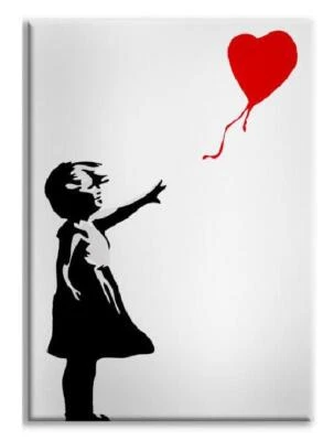 Banksy - Girl with Balloon - Quadro Canvas su telaio in legno - Immagine 1 di 4
