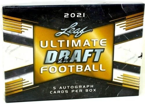2021 Leaf Ultimate Draft Football Hobby Box - 5 Autographs - Image 1 of 1