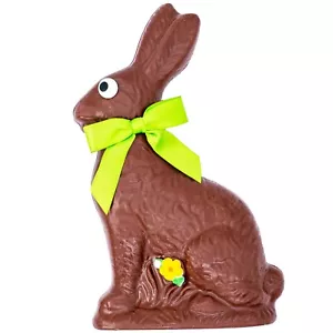 Large Solid Chocolate Easter Bunny - 1/2 lb 8 oz Hand Made Chocolate Bunny Ea... - Picture 1 of 6