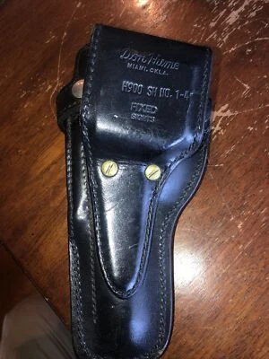 DON HUME BLACK LEATHER GUN HOLSTER H900 SH No.1 4” FIXED SIGHTS Used ? - Image 1 of 4