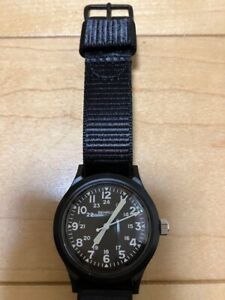 BENRUS Military Watch BR763 Black Working Item 1970s Used Excellent From Japan