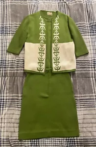 Vintage 60s Miss Pernilla 3 Piece Outfit Skirt Shirt Cardigan Womens Size Medium - Picture 1 of 15