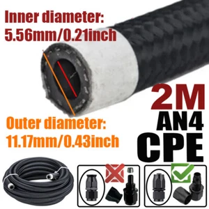 AN4 4AN ID:0.21" Fuel Line Hose Braided Nylon Stainless Steel Oil Gas CPE 6.56FT - Bild 1 von 7