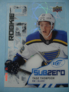 2017-18 Upper Deck (Ice) "Sub-Zero" Rookie Insert SP # SZ-78 Tage Thompson RC!