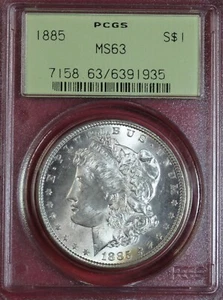 1885-P MORGAN DOLLAR PCGS MS63 *OGH* - Picture 1 of 4