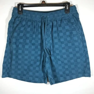 Vans Range Elastic Small Blue Check Corduroy Loose Fit Shorts - Picture 1 of 7
