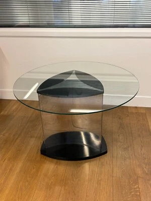 Italian Round Table Glass Top and Metal Base, 1980 - Image 1 of 4