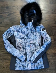 Obermeyer Tuscany II Ski Snowboard Jacket Treeline Faux Fur Removable Hood Sz 8 - Picture 1 of 10